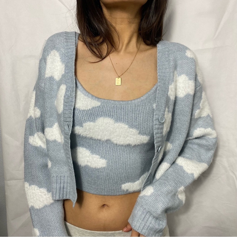 NWOT LA Hearts Sky Heartbreaker Cardigan and Tank Set, Size XS